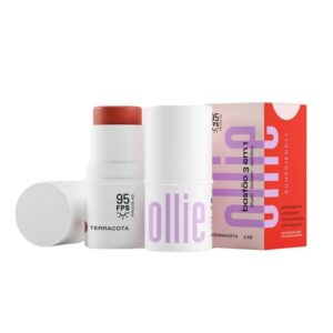 Bastão Ollie 3 em 1 Blush, Batom e Sombra Fps 95 Terracota com 4,5g — Maquiagem