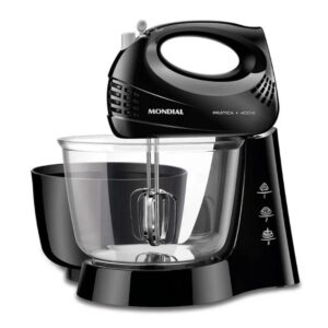 Batedeira 400W Mondial 3 Velocidades Turbo Preta