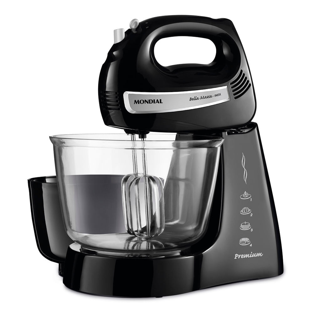 Batedeira Bella Massa Mondial Preto e Inox 500W NP