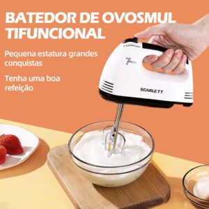 Batedeira Misturadora Leve De Mão Com 7 Velocidades 110V Bate Bolo