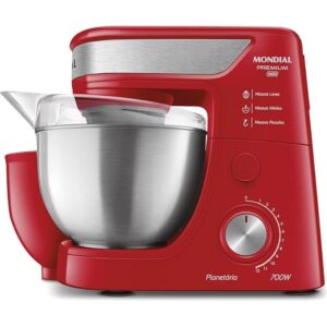 Batedeira Planetária Mondial Premium 4,5L Vermelho Inox 700W 127V