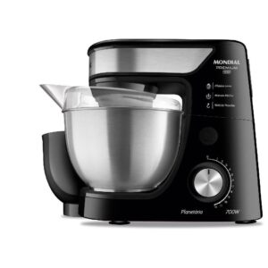Batedeira Planetária Mondial Preto Inox 700W 220V