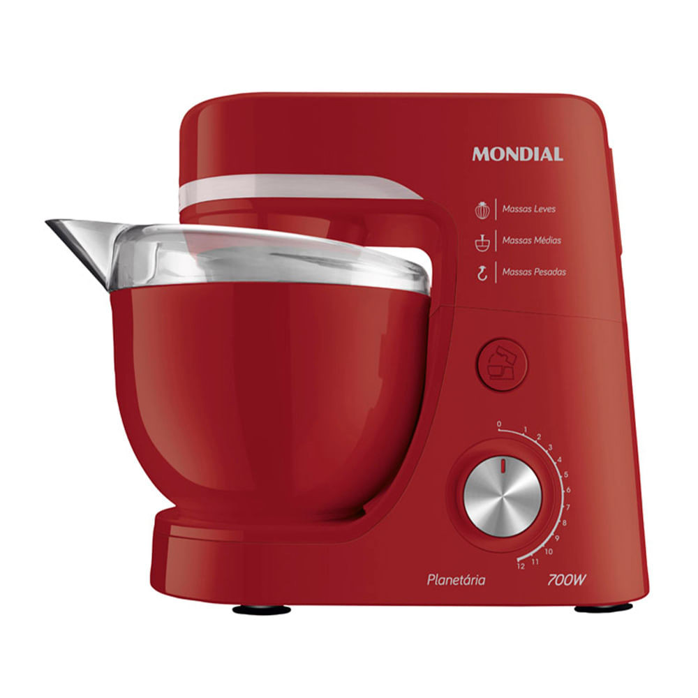 Batedeira Planetária Mondial Vermelho 700W — Eletroportáteis
