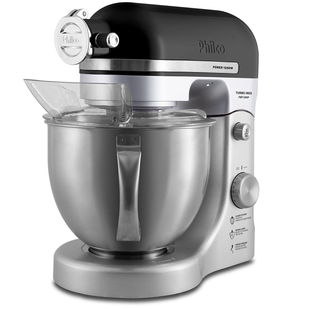 Batedeira Planetária Philco PBP1200P Turbo Inox
