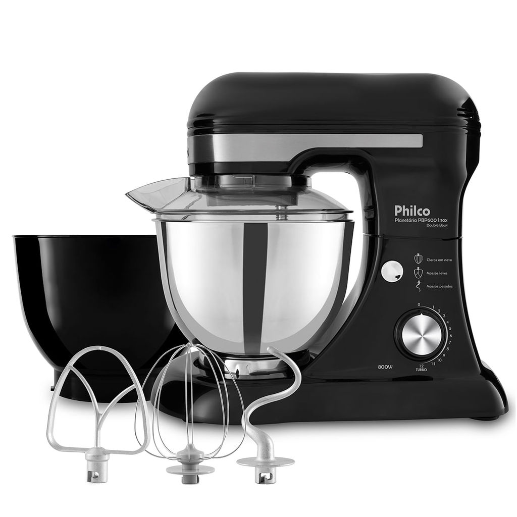 Batedeira Planetária Philco PBP600P Turbo Inox Double Bowl 600W — Eletroportáteis