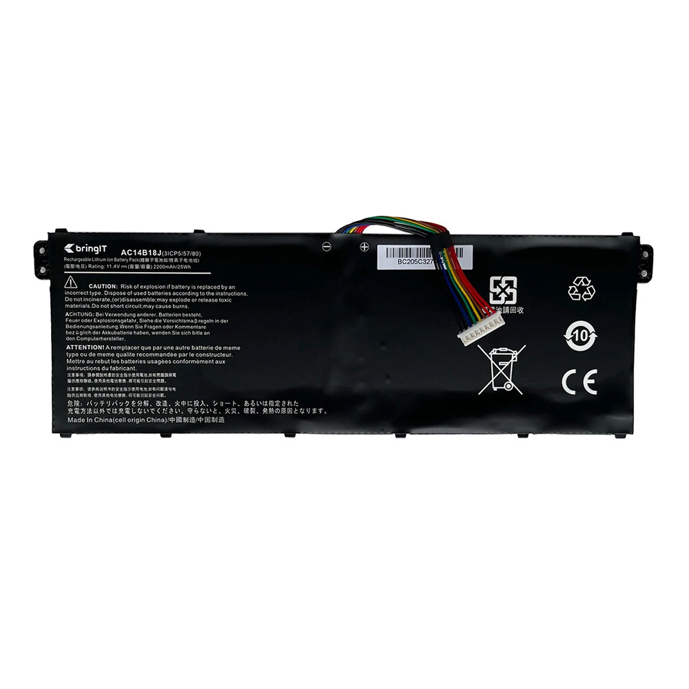 Bateria para Notebook Acer Part Number AC14B13J 11.4 V 2200 mAh 11.4 V — Informática