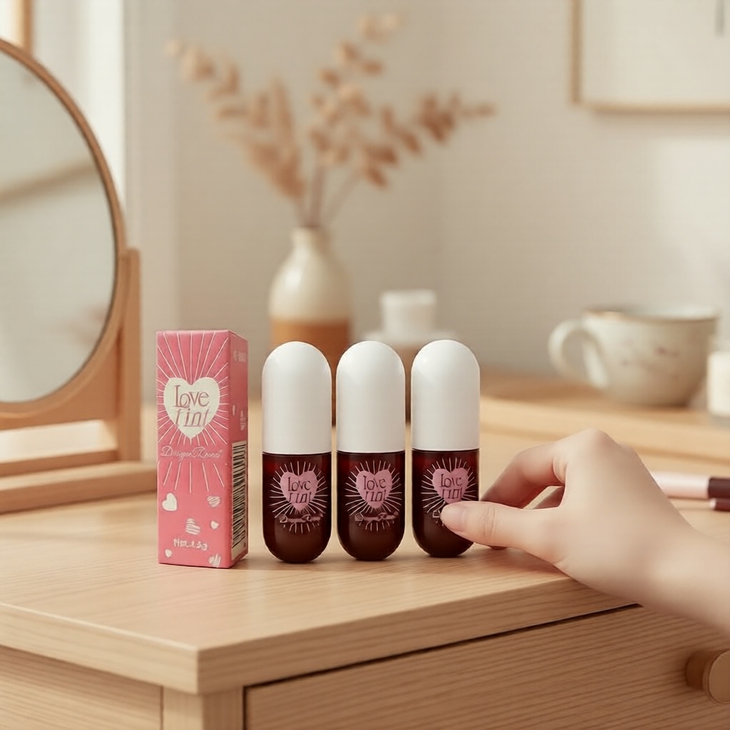Batom Brilho Dragon Ranee Mirror Gloss Love Tint: Alto Brilho, Longa — Maquiagem