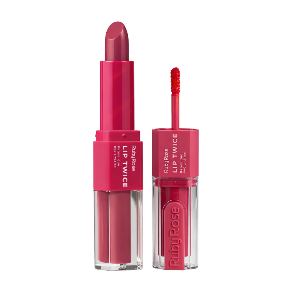 Batom Duo Lip Twice Ruby Rose