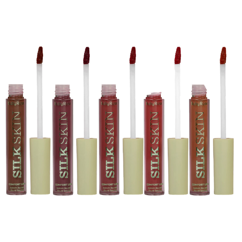 Batom Liquido Ruby Rose Confort Lips Silk Skin Hbl6201 — Maquiagem