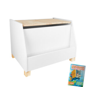 Baú Organizador Leiturinha Madeira Infantil Tamanho G Quarto Kit