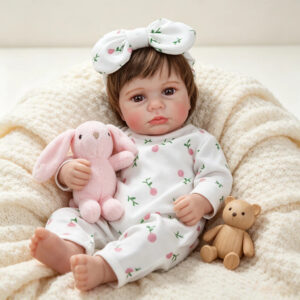 Bebê Reborn 48cm Silicone Bonecas Loulou Infantil Menina Pode dar