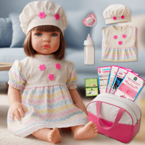 Bebê Reborn Boneca Realista Em Silicone Bolsa Maternidade Pode Dar