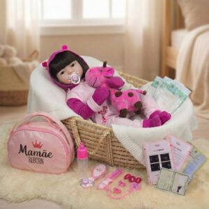 Bebê Reborn Boneca Realista Silicone Girafinha Mamãe Reborn Enxoval