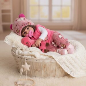 Bebê Reborn Boneca Realista Silicone Girafinha Mamãe Reborn Roupa