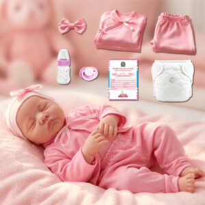 Bebê Reborn Boneca Recém Nascida Livia De Olhos Fechados 100% Em