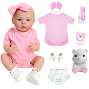 Bebê Reborn Boneca Silicone Menina Antonella Realista Original Olhos