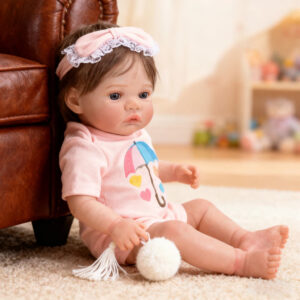 Bebê Reborn Boneca Silicone Realista 48cm Menina Ohlo Azul Pode dar