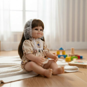 Bebê Reborn Boneca Vinil 54cm Corpo Articulado Realista Com Vestido
