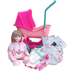 Bebê Reborn Silicone Enxoval 28 Itens Boneca Carrinho Berço 48cm!