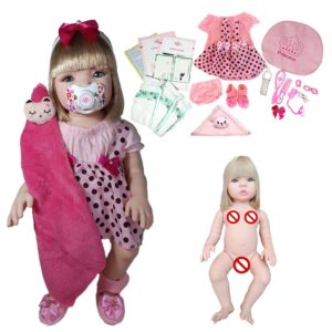 Bebe Reborn Silicone Menina Pode Dar Banho Bolsa Pelúcia 48cm!