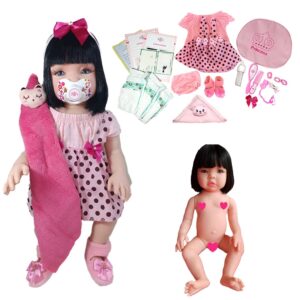 Bebe Reborn Silicone Menina Pode Dar Banho Bolsa Pelúcia 48cm!