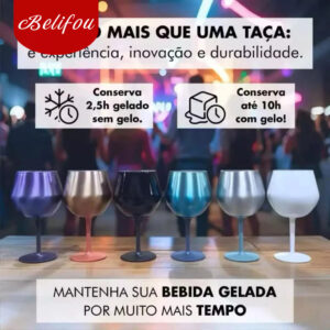 Belifou 420ML Taça Copo Térmico De Aço Inoxidável 2 Em 1 Para Gin