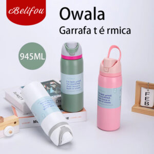 Belifou Garrafa Térmica Owala De 32 Oz Para Esportes E