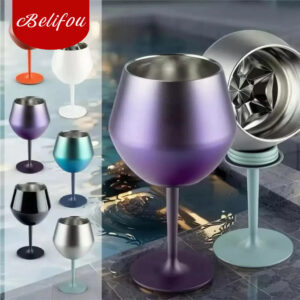 Belifou Kit 5 10 15 420ML Taça Copo Térmico Aço Inoxidável 2 Em 1
