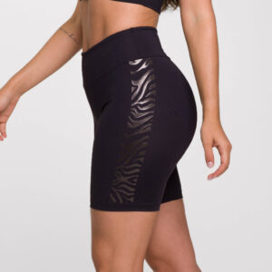 Bermuda Feminino Academia Fitness Poliamida Preto para Treinar e
