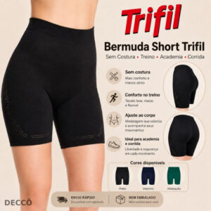 Bermuda Short Trifil Feminino Adulto Sem Costura para treino e