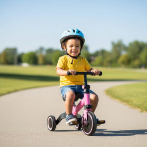 Bicicleta Infantil 3 em 1 Rosa Equilíbrio, Mini Bike e Triciclo até