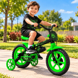 Bicicleta Infantil Aro 12 com Rodinhas Cestinha Rodinha Quadro Aço