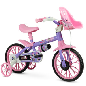 Bicicleta Infantil Aro 12 com Rodinhas e Garrafinha Bicicletinha