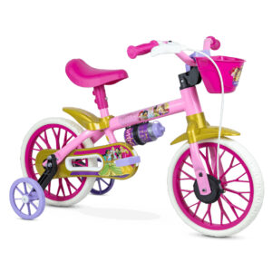 Bicicleta Infantil Aro 12 com Rodinhas e Garrafinha Bicicletinha de