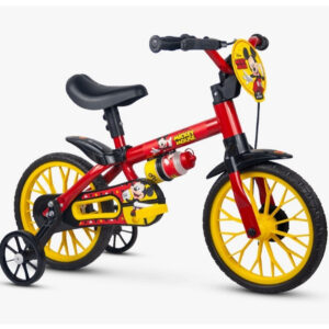 Bicicleta Infantil Aro 12 Mickey Com Rodinhas de Equilíbrio
