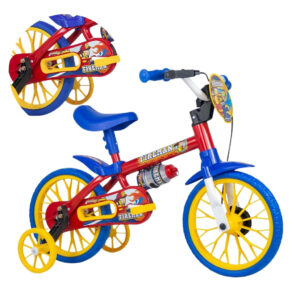Bicicleta Infantil Aro 12 Nathor Fireman Bombeiro Vermelho Menino Anos