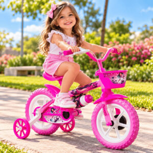 Bicicleta Infantil Aro 12 Rodinhas Cestinha e Rodinha Segura