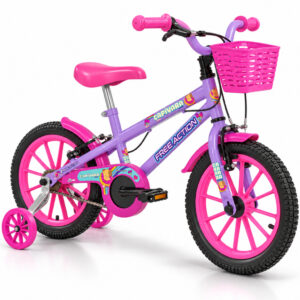 Bicicleta Infantil Aro 16 Caixa de Pintar Free Action com Rodinhas e