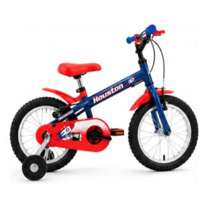 Bicicleta Infantil Aro 16 Houston Azul Com Rodinhas E Cesta