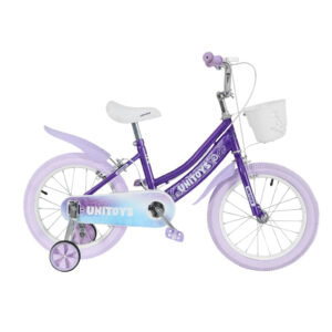 Bicicleta Infantil Aro 16 Lilás Unicórnio Com Glitter e Cestinho