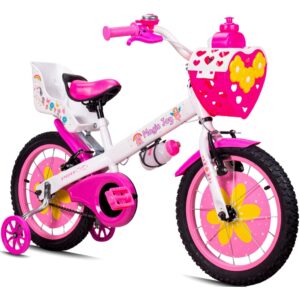 Bicicleta Infantil Aro 16 Menina 4, 5 Anos Magic Joy Cestinho e