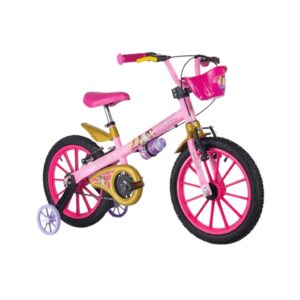 Bicicleta Infantil Aro 16″ Princesas Disney Rodinhas Garrafinha