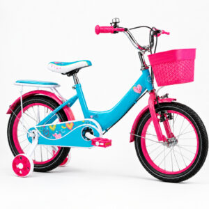 Bicicleta infantil Menina Aro 16 Love Rosa Tiffany Cesto e Rodinhas