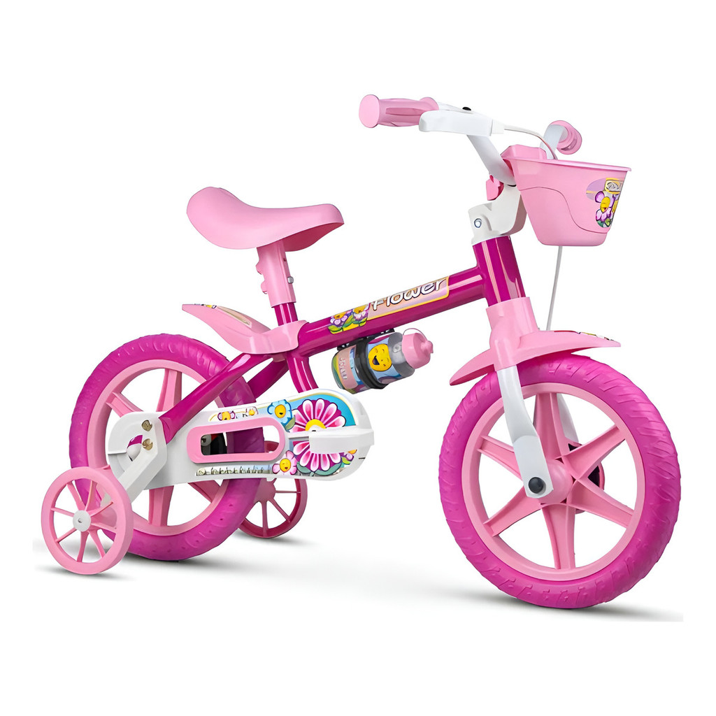 Bicicleta Infantil Menina Nathor Violet Aro 12 Freio Tambor — Brinquedos
