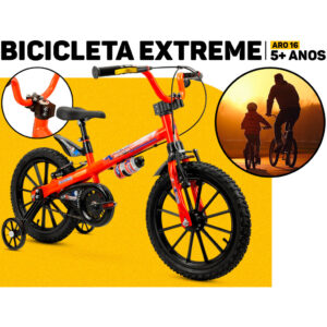 Bicicleta Infantil Menino Extreme Bike Aro 16 Nathor Rodinhas