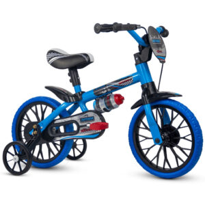 Bicicleta Infantil Nathor Aro 12 Menino Veloz Azul E Preto Criança de