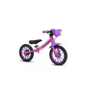 Bicicleta Infantil Nathor Equilíbrio Balance Bike Rosa Selim PU