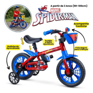 Bicicleta Infantil Nathor Homem Aranha Aro 12
