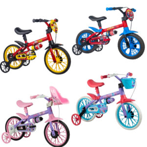 Bicicleta Infantil Personagem Disney Aro 12 com Rodinhas de