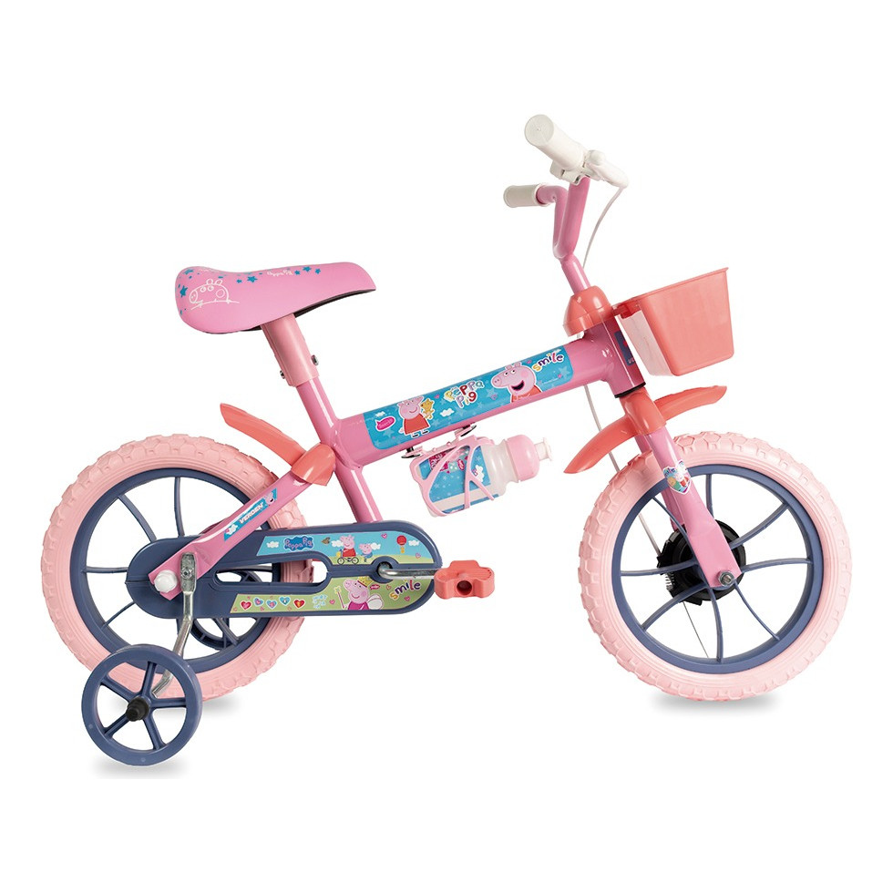 Bicicleta Infantil Verden Peppa Rosa Aro 12 Com Cestinha Tamanho Do